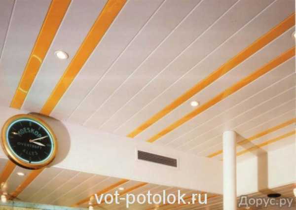 Алюминиевый реечный подвесной потолок монтаж