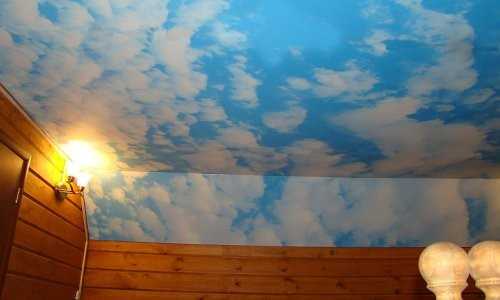 Как на потолке нарисовать облака
