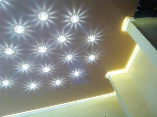 Как разместить светильники на натяжном потолке