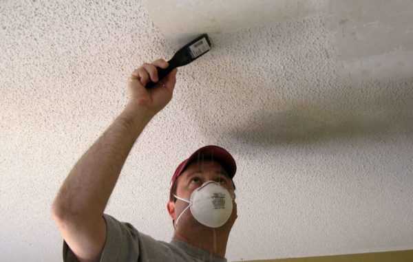 Как размыть от побелки потолок