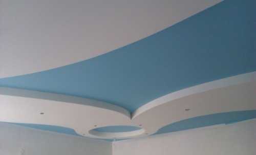 Покраска краскопультом потолка