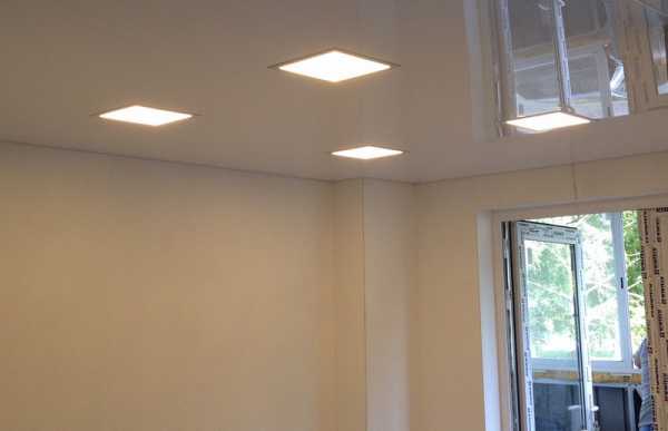 Прямоугольные светильники для натяжных потолков